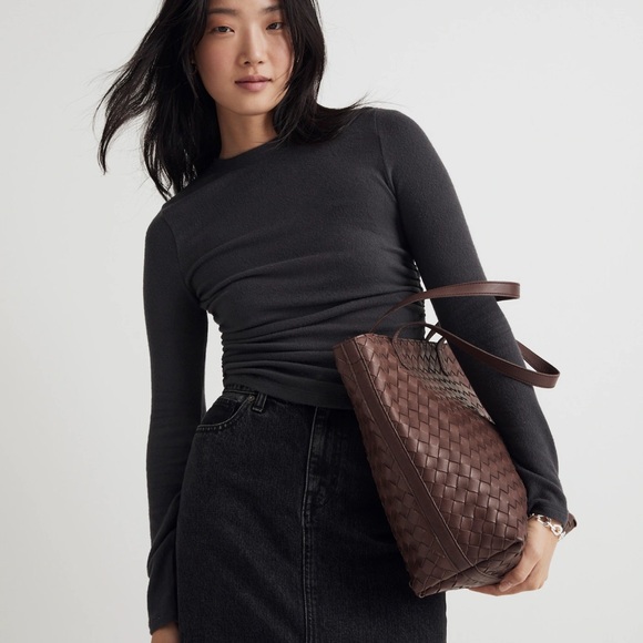 Madewell Tops - Madewell Brushed Jersey Ruched Long-Sleeve Tee